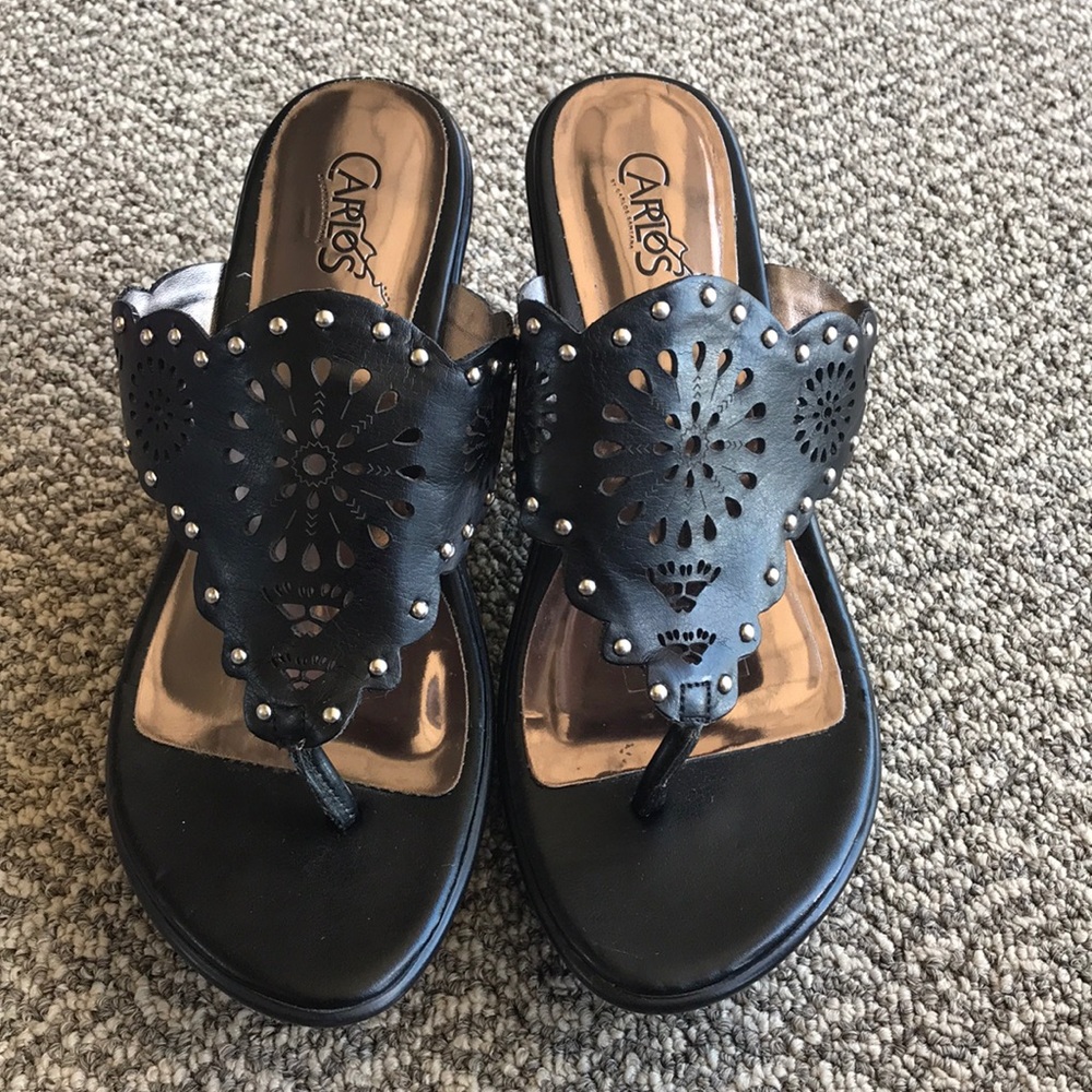 Carlos Wedge Sandals Size 8